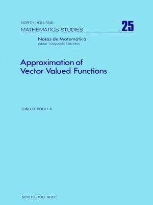 cover image of Approximation of Vector Valued Functions